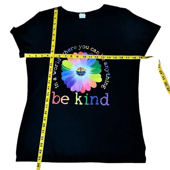 Women's Black Fruit of the Loom 100% Cotton Be Kind T-Shirt, Size L - Picture 4 of 6
